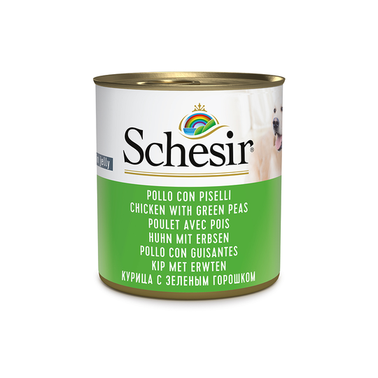 Ekonomipack: Schesir våtfoder 12 x 285 g - Kyckling & ärtor