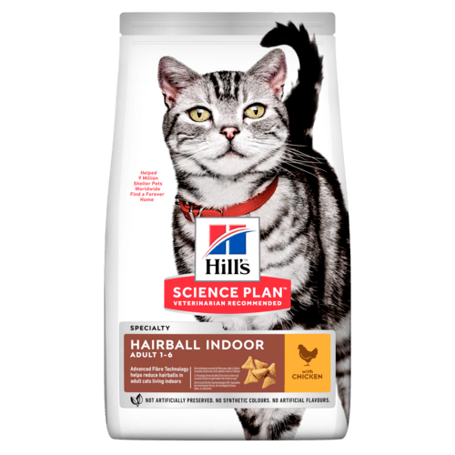 Adult Hairball & Indoor torrfoder med kyckling - 1,5 kg
