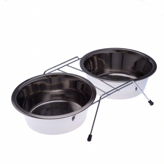 Dubbelskål med ställ - 2 x 350 ml, Ø 13 cm