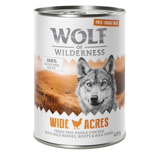 Ekonomipack: 24 x 800 g Wolf of Wilderness Free Range Meat - Great Desert - Free Range Turkey