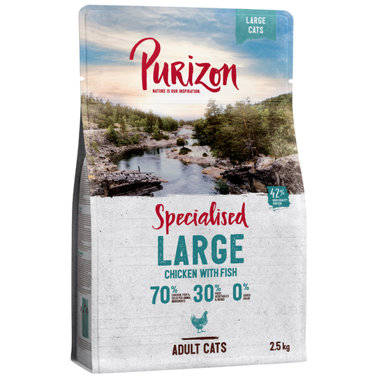 2,5 kg till extra lågt sparpris! Purizon torrfoder katt - Adult Large Chicken & Fish