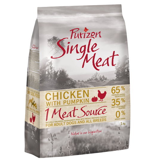 2 x 1 kg Purizon torrfoder till sparpris! - Single Meat Chicken & Pumpkin - spannmålsfritt