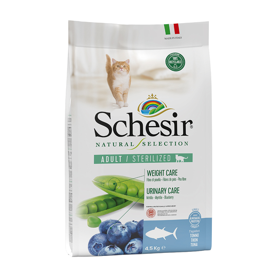 Schesir Natural Selection Adult Sterilized med tonfisk - Ekonomipack: 2 x 4,5 kg