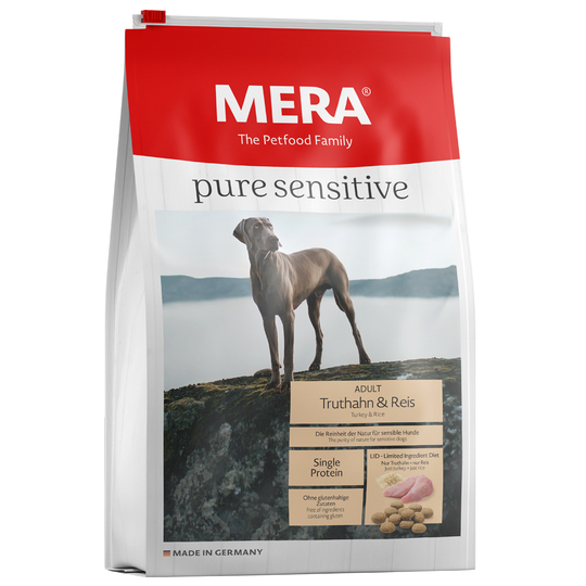 Ekonomipack: 2 x 12,5 kg MERA hundfoder pure sensitive Kalkon & ris (2 x 12,5)