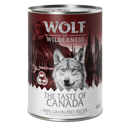 Sparpris! 24 x 400 g Wolf of Wilderness våtfoder - The Taste Of Canada