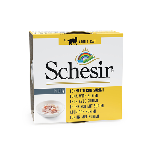 Ekonomipack: Schesir gelé 48 x 85 g - Tonfisk & surimi