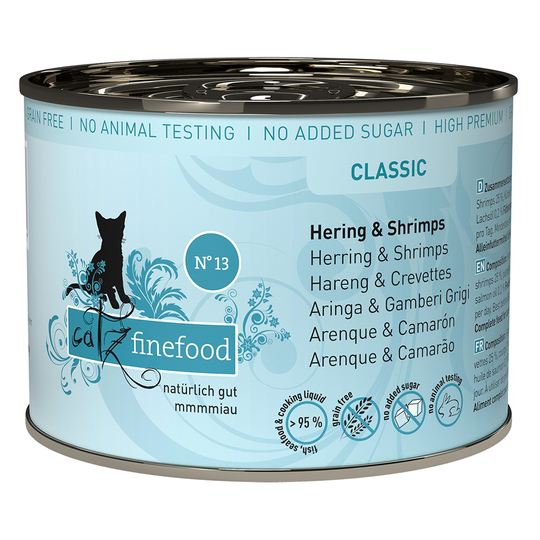 Ekonomipack: catz finefood på burk 12 x 200 g Sill & räkor