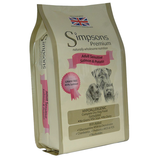 Ekonomipack: Simpsons Premium 2 x 12 kg - Adult Sensitive Salmon & Potato