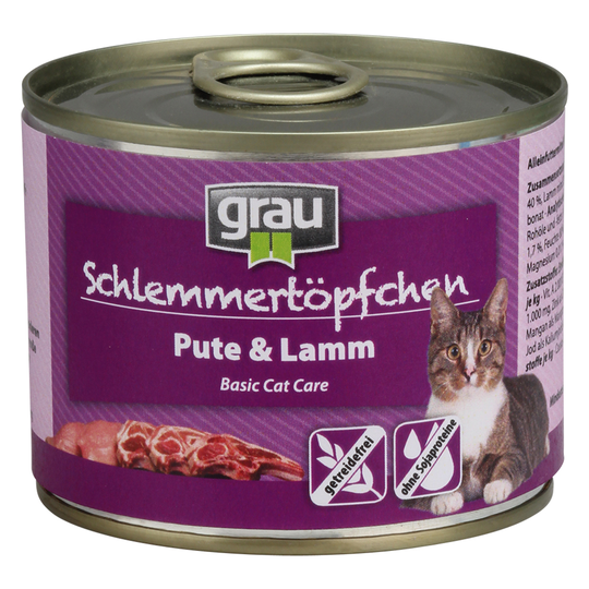 Ekonomipack: GRAU Gourmet spannmålsfritt 12 x 200 g - Kalkon & lamm