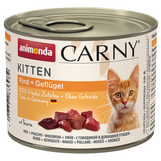 Ekonomipack: Animonda Carny Kitten 24 x 200 g Nötkött & fjäderfä
