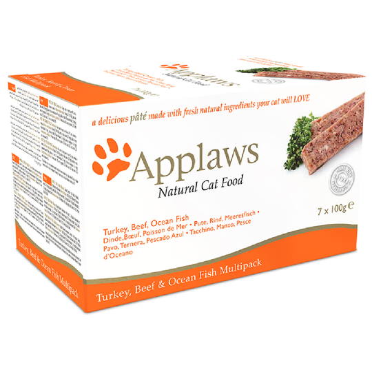 Applaws Cat Paté Mix - spannmålsfritt - 21 x 100 g Kalkon, Nötkött & Havsfisk