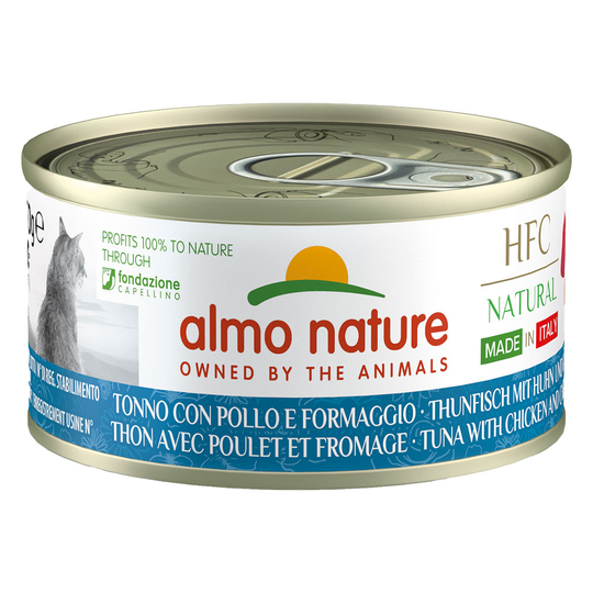 Almo Nature HFC Natural Made in Italy 6 x 70 g - Tonfisk, kyckling & ost