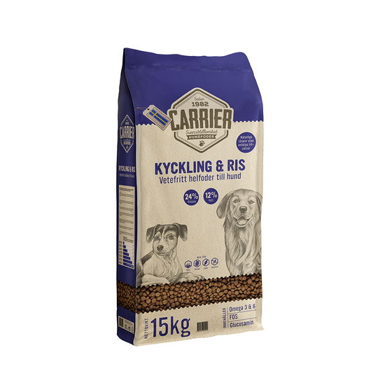 Carrier Kyckling & ris hundfoder - 15 kg