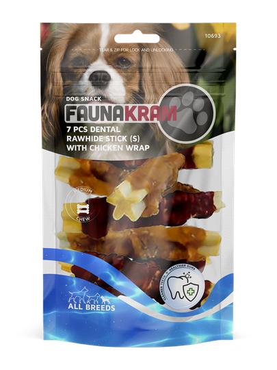 FAUNAKRAM Dental råhud med kyckling - 7 st - small