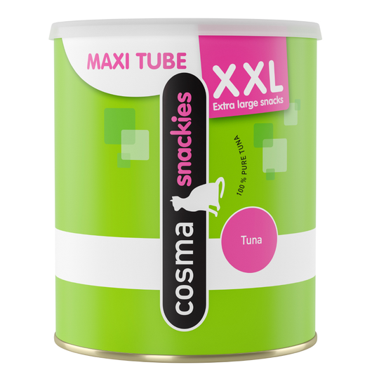Ekonomipack: Cosma Snackies XXL Maxi Tube frystorkat kattgodis - 3 x tonfisk (540 g)