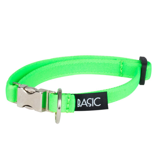 Basic Sweet Halsband Neongrön med metallås 20-30 cm