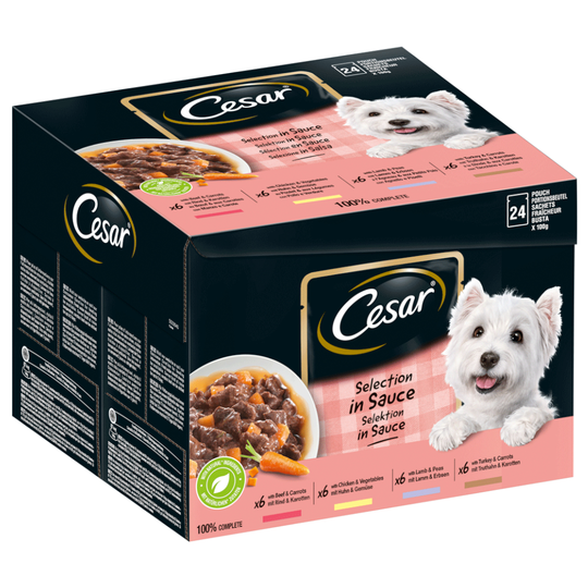 Cesar Selection Favourites in Sauce 24 x 100 g portionspåsar - 96 x 100 g