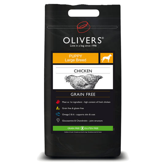 Olivers Large Breed Start Grain Free Chicken - Ekonomipack: 2 x 12 kg