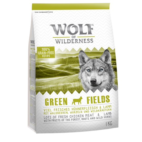 1 kg Wolf of Wilderness till sparpris! - Adult Green Fields - Lamb