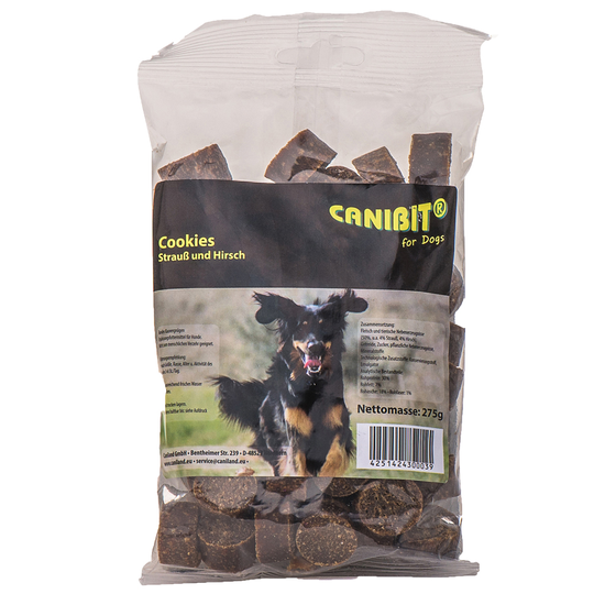 Caniland Struts- och hjortcookies (Canibit) - 3 x 275 g