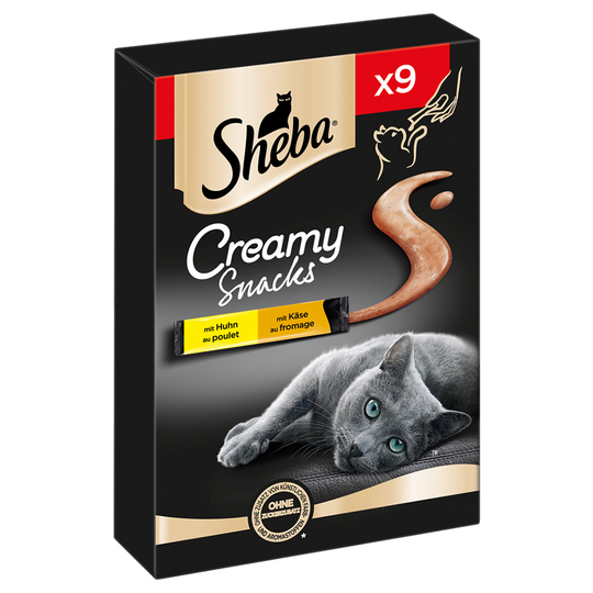 Sheba Creamy Snacks 4 / 9 x 12 g - Kyckling + Ost 9 x 12 g