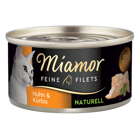 Ekonomipack: Miamor Fine Filets Naturelle 24 x 80 g - Kyckling & pumpa