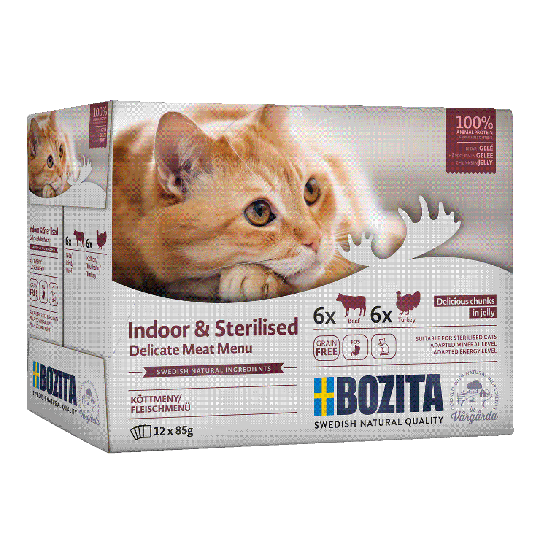 Indoor & Sterilised Multipack med Nöt och Kalkon - 12 x 85 g