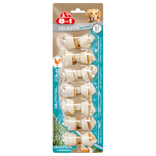 8in1 Delights Pro Dental tuggben - 21 st (252 g) X-Small