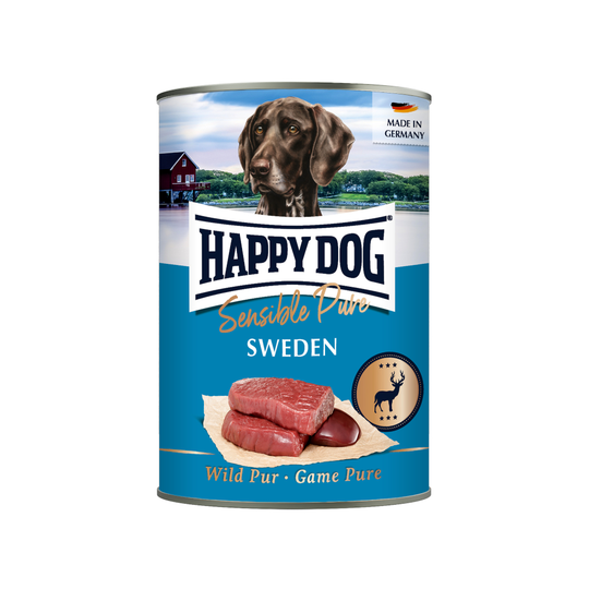 Ekonomipack: Happy Dog Sensible Pure 24 x 400 g - Sweden med rent viltkött