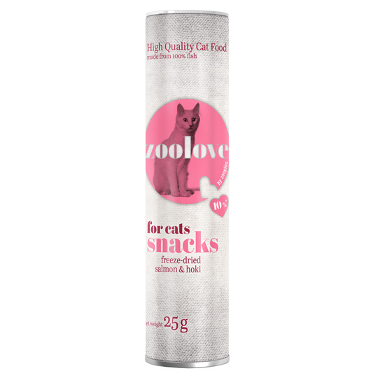zoolove Lax & hoki frystorkat kattgodis - Ekonomipack: 3 x 25 g