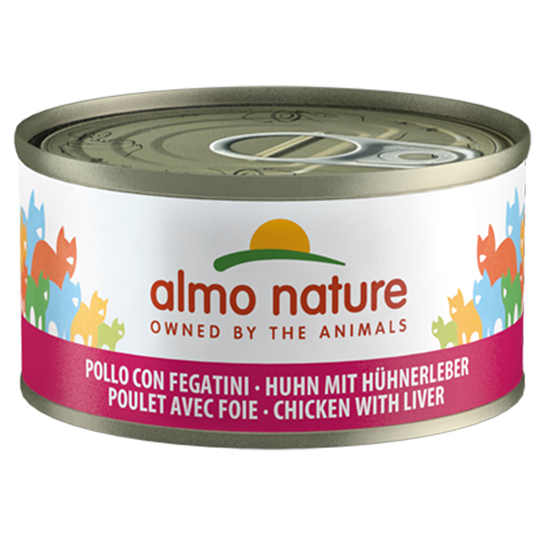 20 + 4 på köpet! 24 x 70 g Almo Nature - Kyckling & lever
