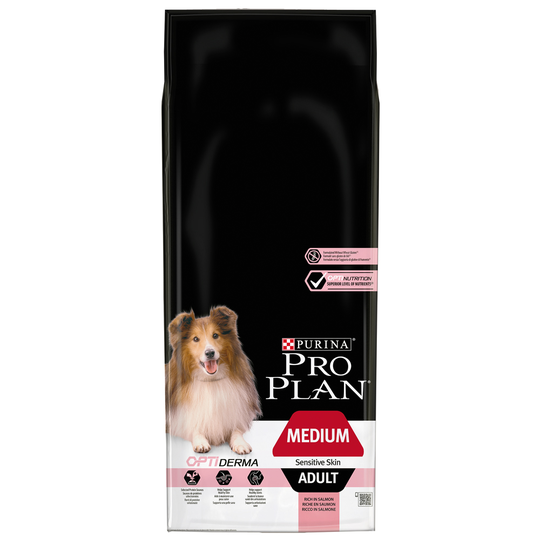 Ekonomipack: 2 eller 3 påsar Pro Plan till extrapris! - Medium Adult Sensitive Skin OPTIDERMA (2 x 14 kg)