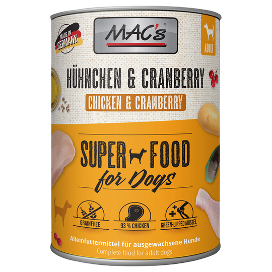 Ekonomipack: MAC's Adult 12 x 800 g - Kyckling & tranbär