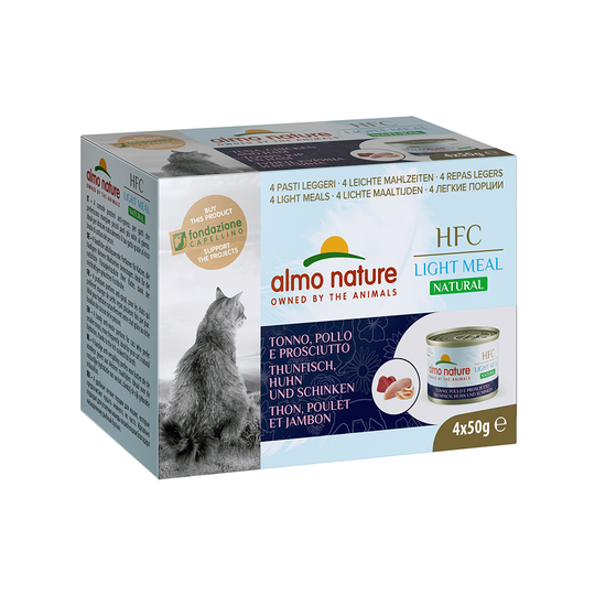 Almo Nature HFC Natural Light 4 x 50 g - Tonfisk , kyckling & skinka