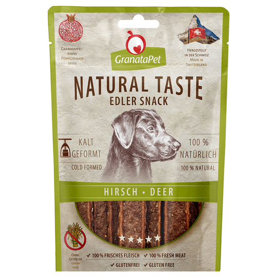GranataPet Natural Taste Edler Snack - Ekonomipack: Hjort 3 x 90 g