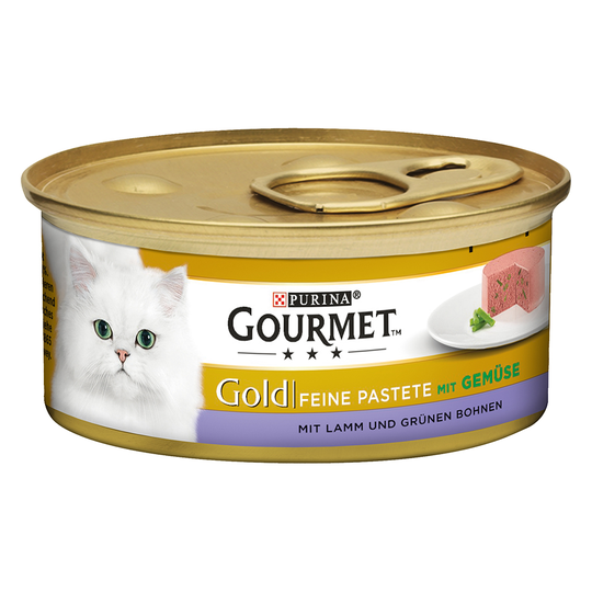 24 + 12 på köpet! 36 x 85 g Gourmet Gold - Fin paté - Lamm & gröna bönor