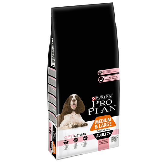 Pro Plan Medium/Large Adult 7+ Sensitive Skin OPTIDERMA 14 kg