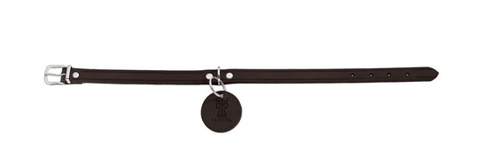 Aalborg Halsband i Oxläder - Mörkbrun / 32 cm