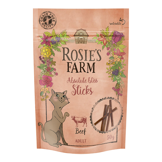 Rosie's Farm Snack "Sticks" Beef - Ekonomipack: 5 x 50 g