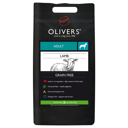 Olivers Medium Breed Grain Free Lamb - 12 kg