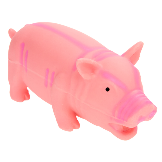 Latexgris hundleksak med originalljud - ca 23 cm, rosa