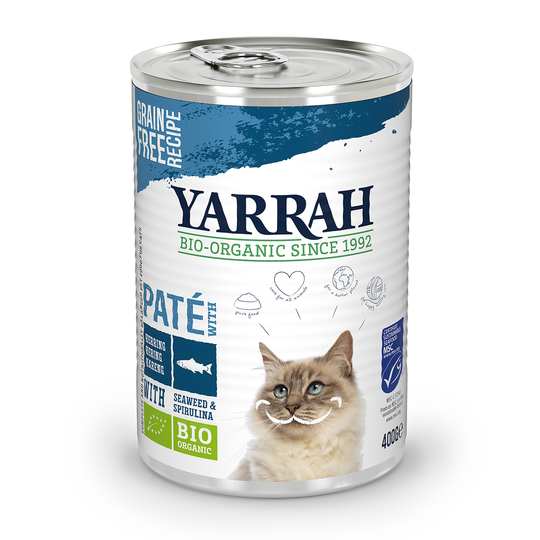 20 + 4 på köpet! 24 x 400 / 405 g Yarrah Bio kattmat - Paté fisk (24 x 400 g)