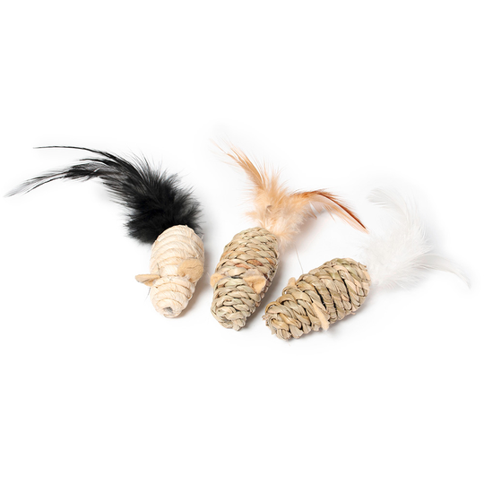 Karlie 3 möss sjögräs natur - 3-pack set