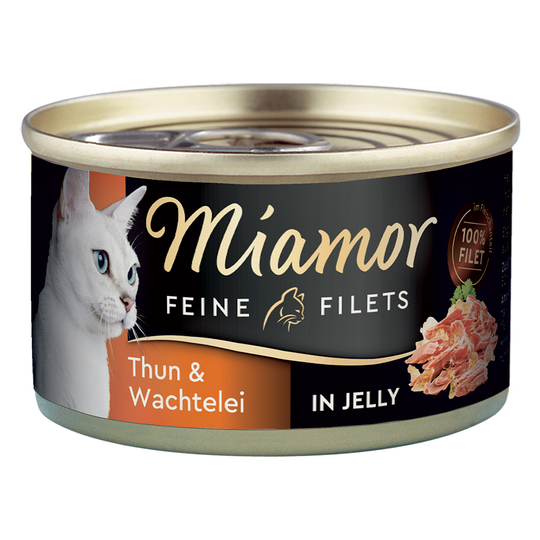 Ekonomipack: Miamor Fine Filets 24 x 100 g - Tonfisk & vaktelägg i gelé