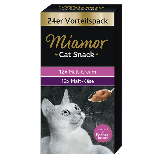 Miamor Cat Snack Malt Cream & Malt Cheese Multibox - 24 x 15 g