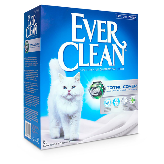Ever Clean® Total Cover Clumping - Unscented kattsand - Ekonomipack: 2 x 6 l