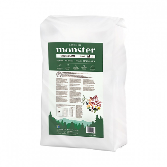 Monster Dog Adult All Breeds Grain Free Singles Lamb (17 kg)