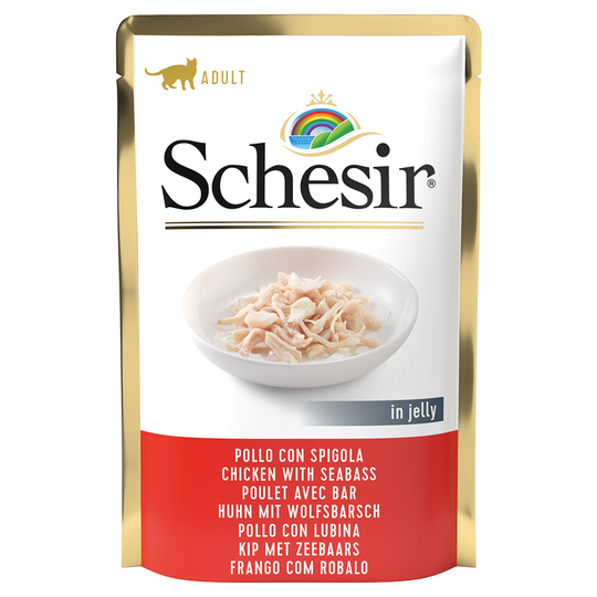 Ekonomipack: Schesir Jelly Pouch 24 x 85 g - Kyckling & havsaborre