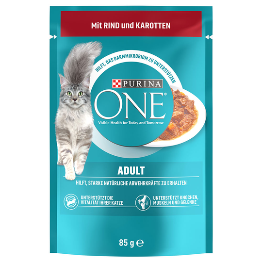 Purina One Adult - 26 x 85 g Nötkött & morötter