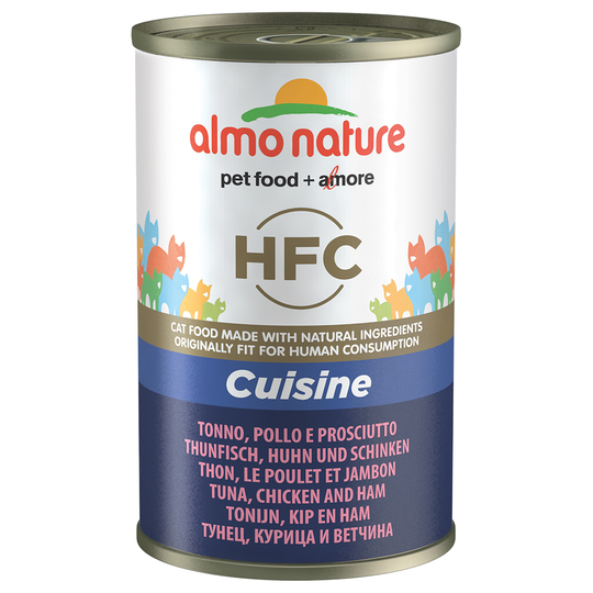 Blandade provpack: Almo Nature torr- och våtfoder - 2 kg Holistic Beef & Rice + 6 x 140 g Classic Tonfisk, kyckling & skinka